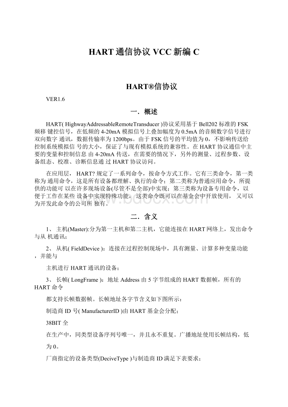 HART通信协议VCC新编CWord文件下载.docx