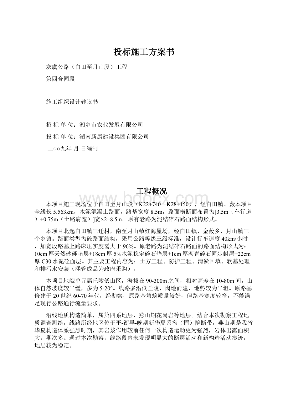 投标施工方案书Word文档格式.docx