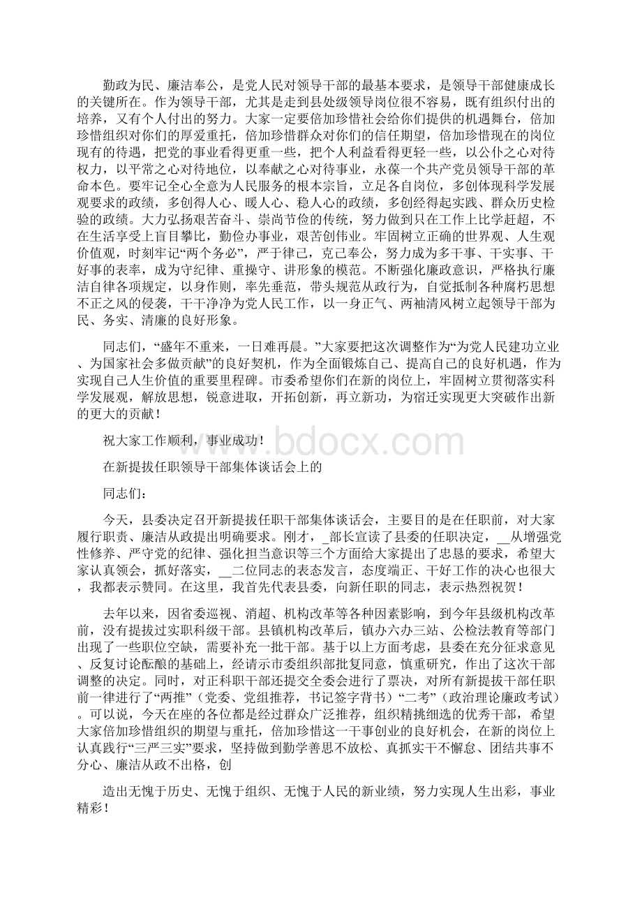 新提拔任职领导干部集体谈话会上讲话1篇Word文件下载.docx_第3页