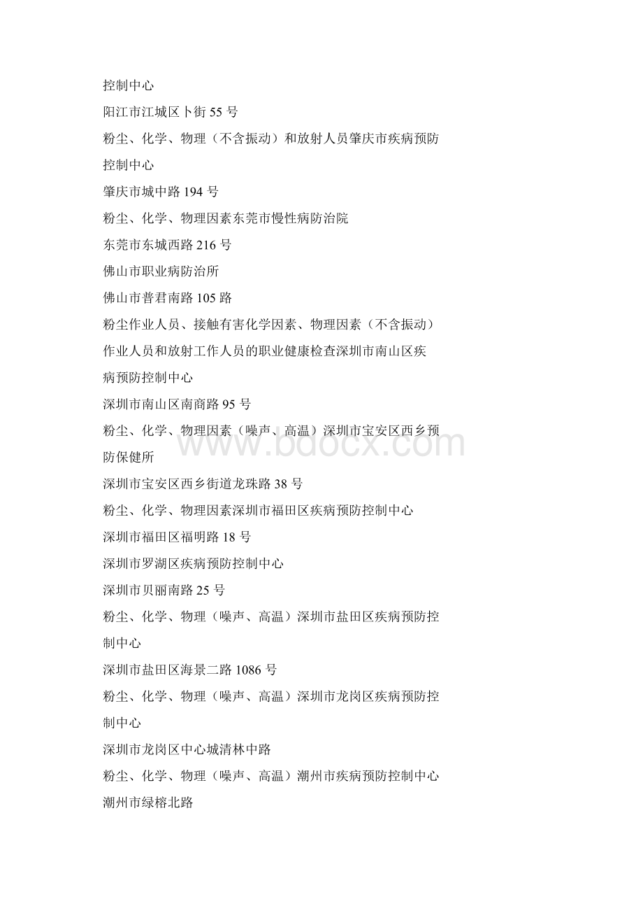 广东省职业健康体检机构一览表.docx_第3页