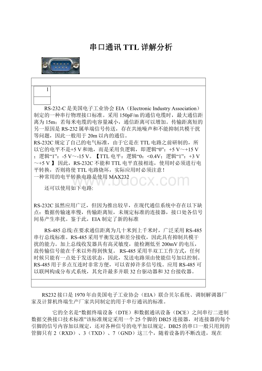 串口通讯TTL详解分析.docx