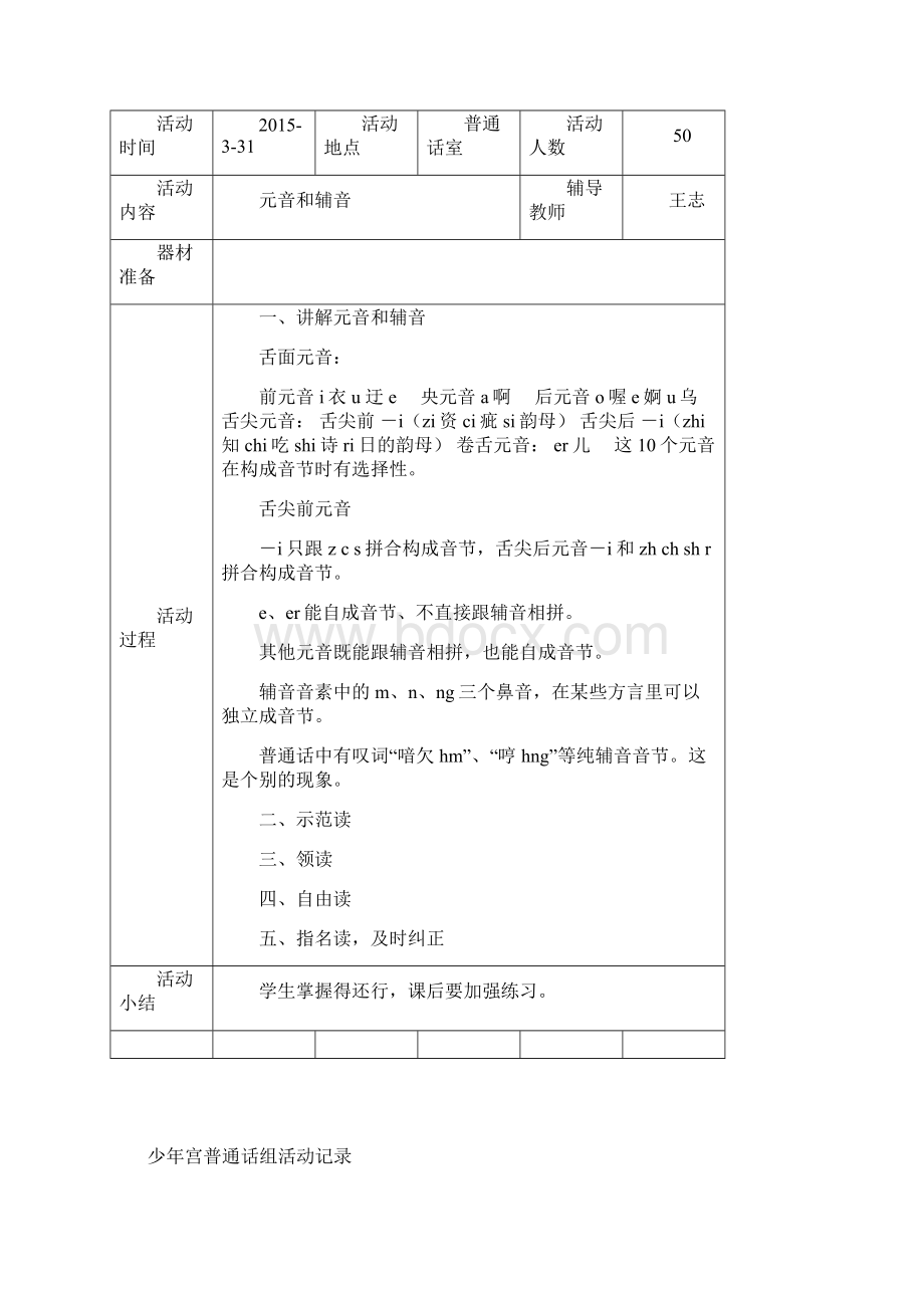 少年宫普通话组活动记录.docx_第2页