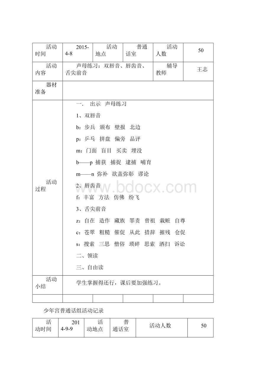 少年宫普通话组活动记录.docx_第3页