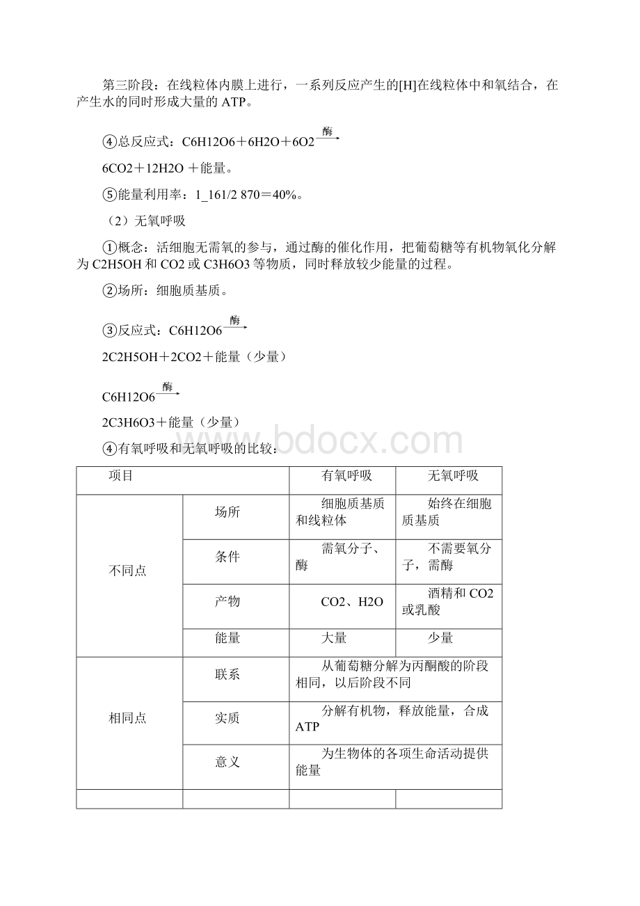 学年高一生物同步学案431《细胞呼吸产生能量和细胞呼吸的过程》苏教版必修一.docx_第2页