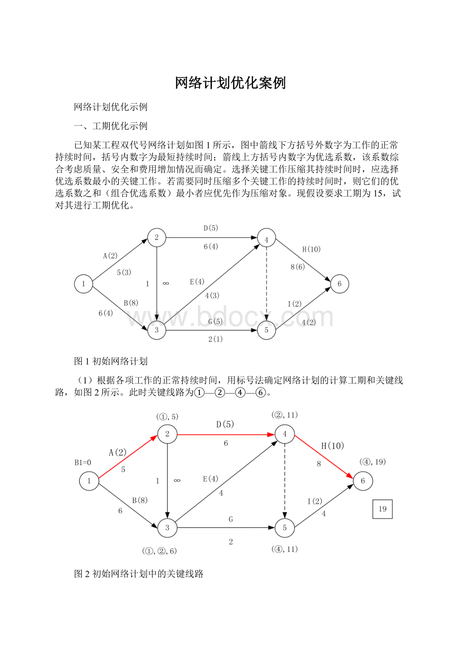 网络计划优化案例文档格式.docx