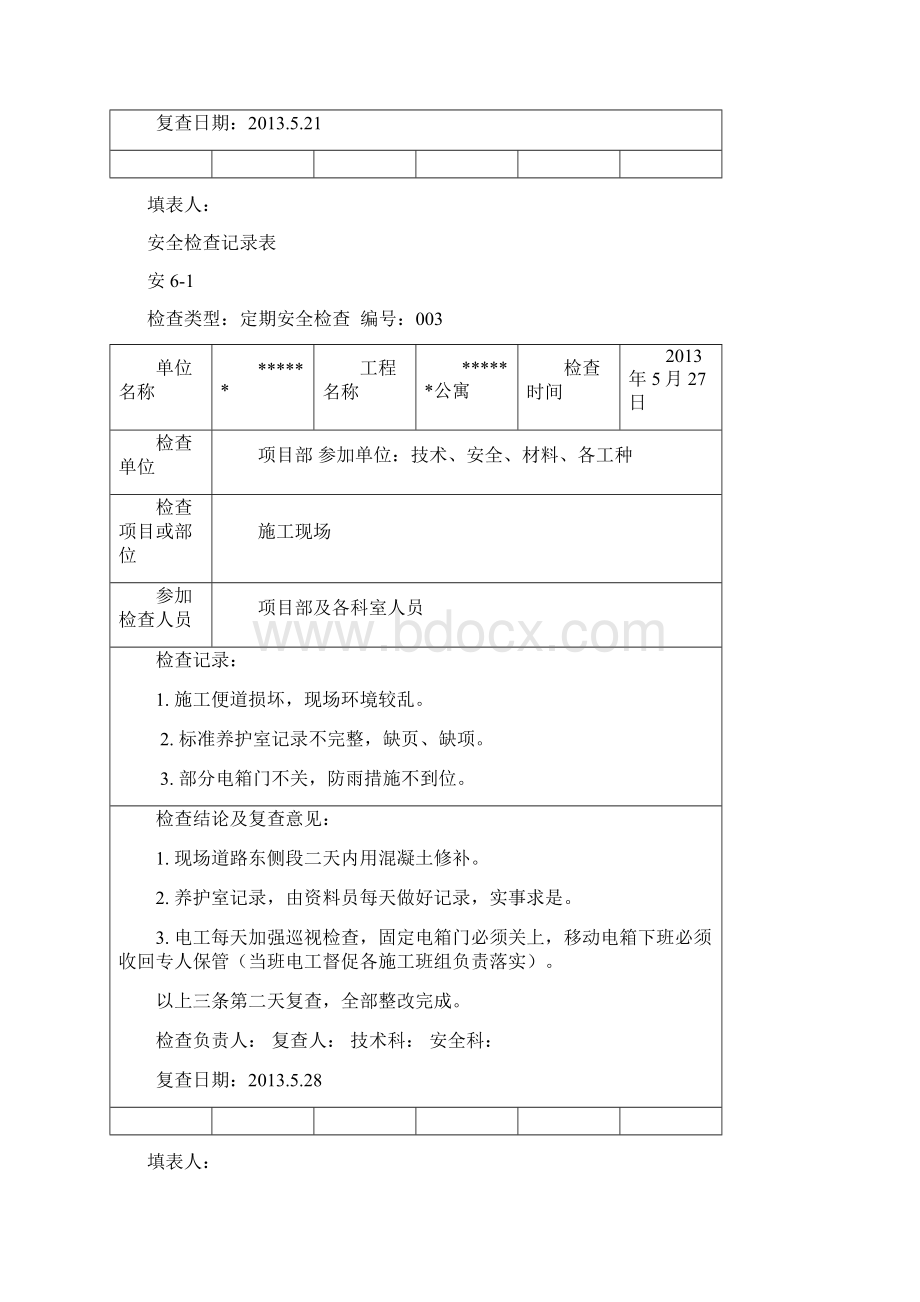 建筑工程安全检查记录表.docx_第3页