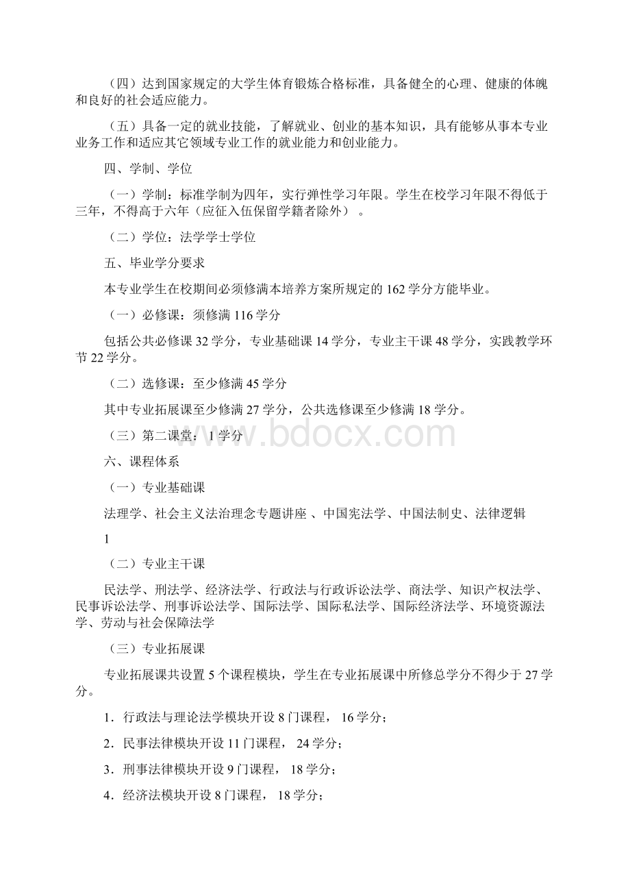 西政法学专业本科人才培养方案.docx_第2页