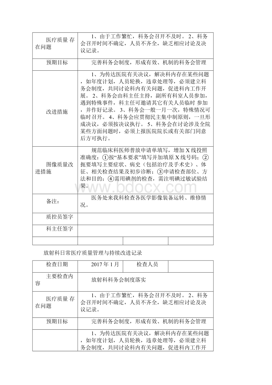 实用文档之放射科日常医疗质量管理与持续改进记录.docx_第3页