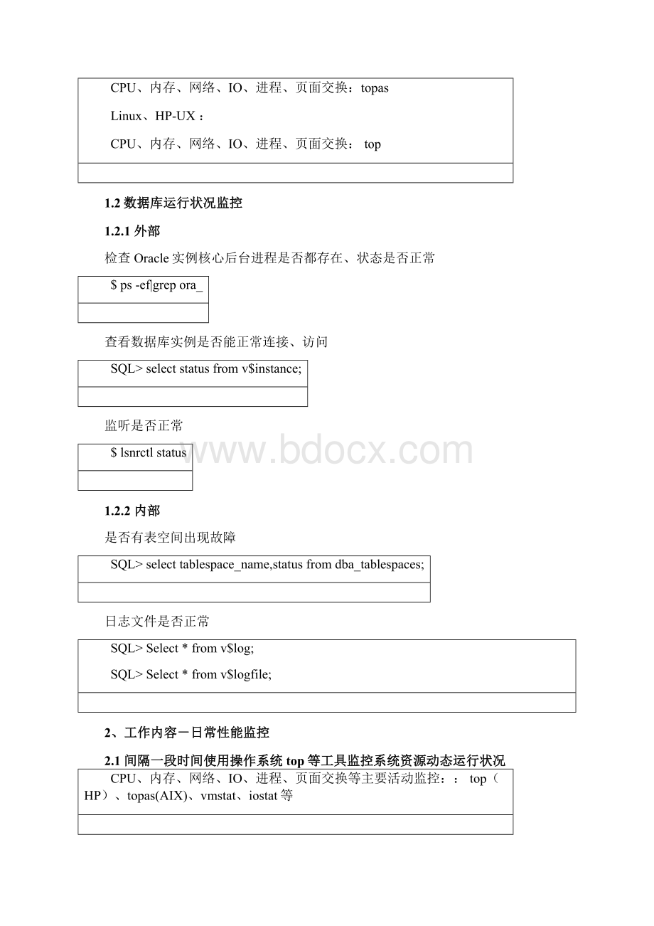 DBA日常维护工作手册参考文档格式.docx_第2页