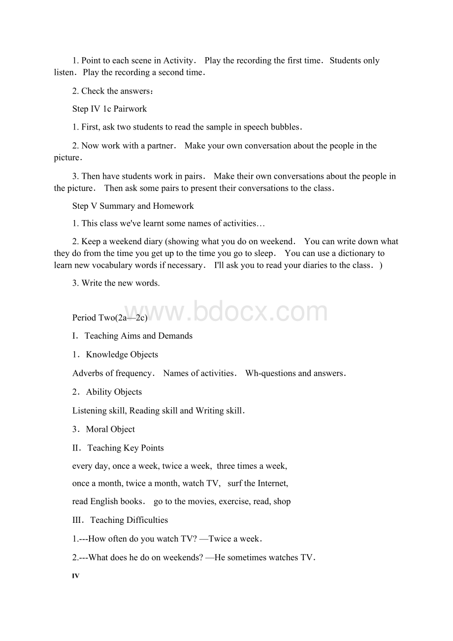 Unit 1 How often do you exercise教案Word格式.docx_第2页