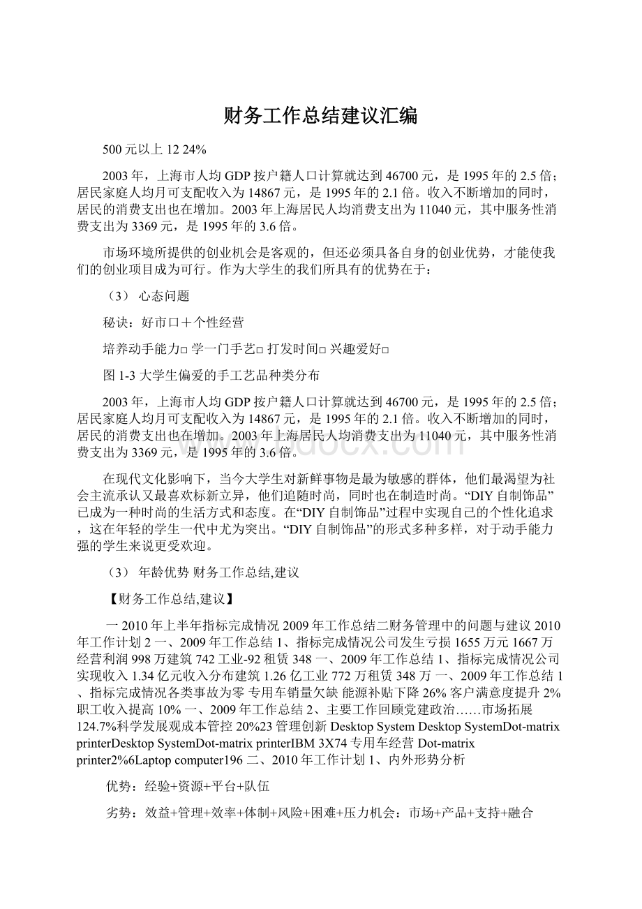 财务工作总结建议汇编Word下载.docx_第1页