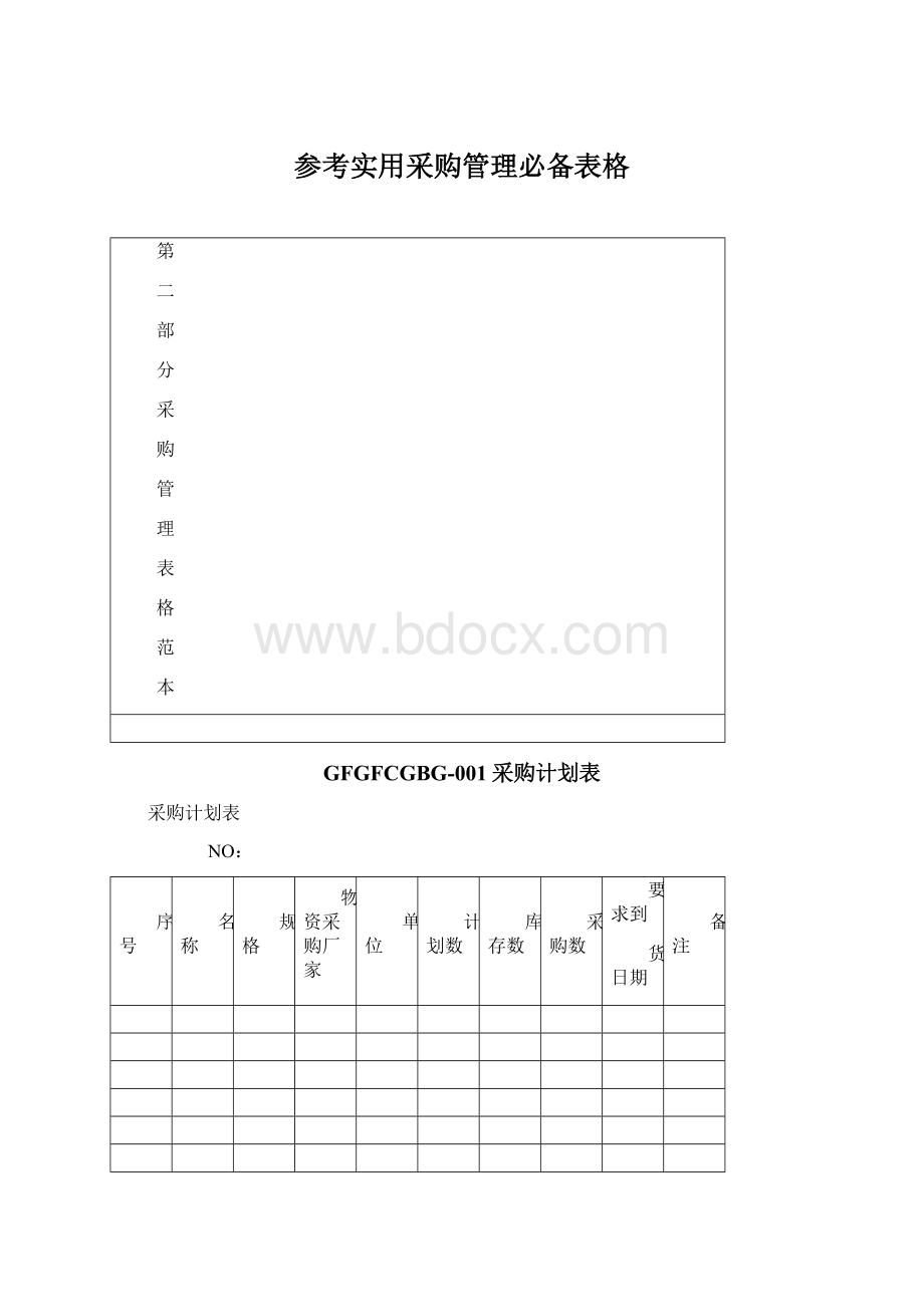 参考实用采购管理必备表格.docx_第1页