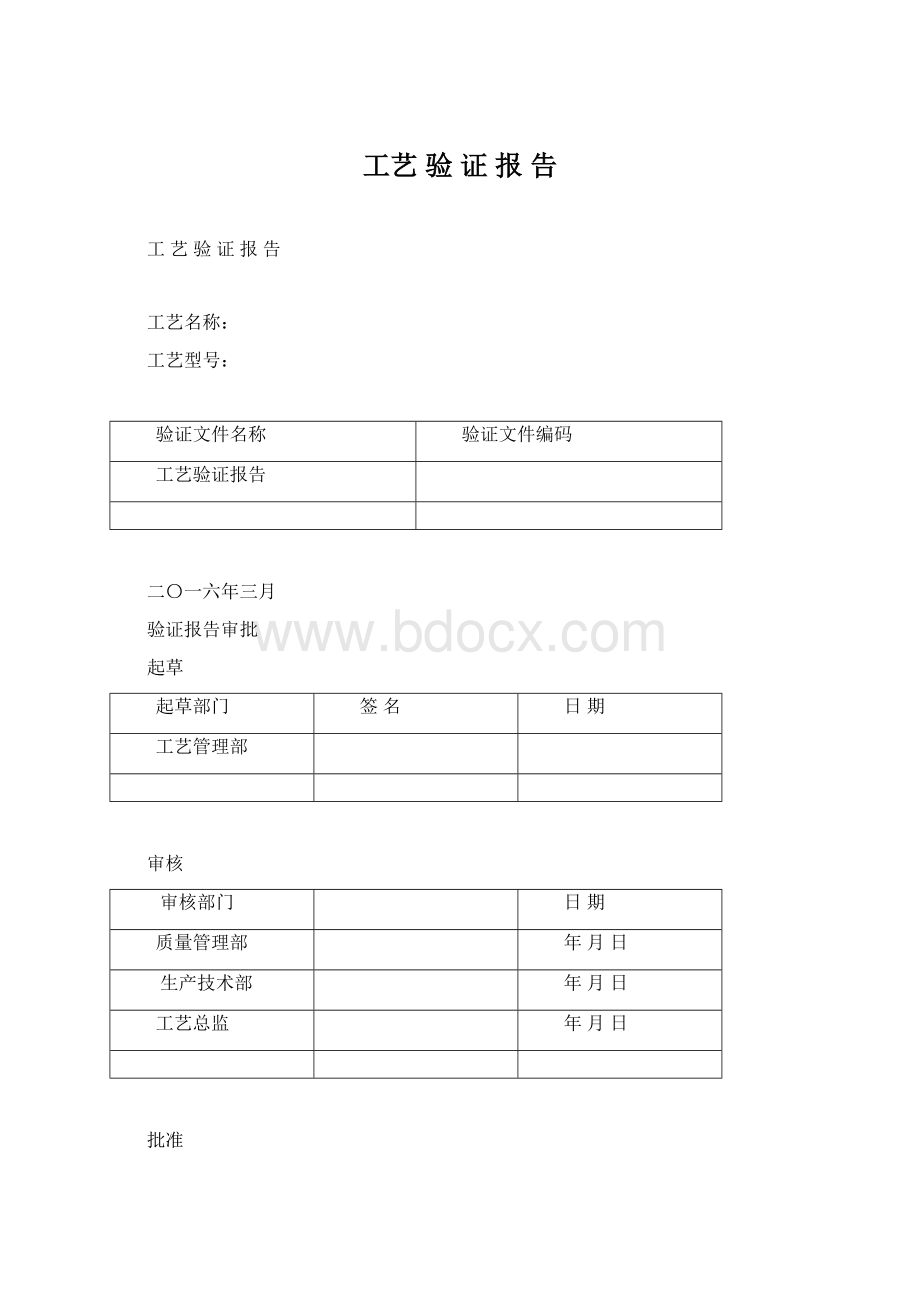 工艺 验 证 报 告.docx