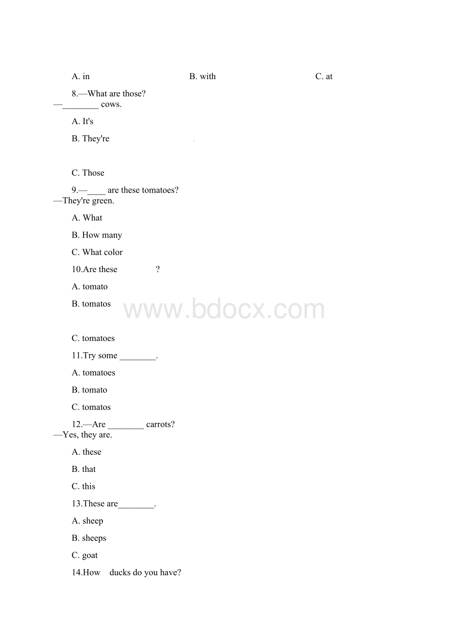 四年级下册英语试题Unit4期末复习教学文档Word文档下载推荐.docx_第3页