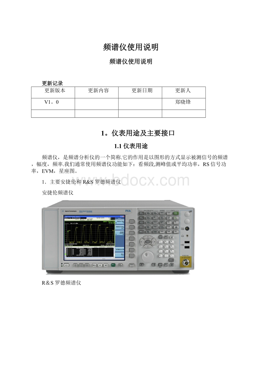 频谱仪使用说明Word文件下载.docx