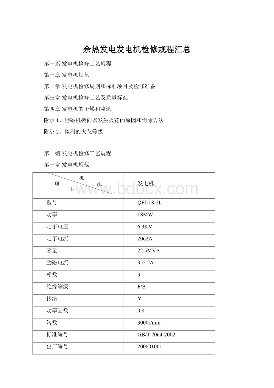 余热发电发电机检修规程汇总.docx