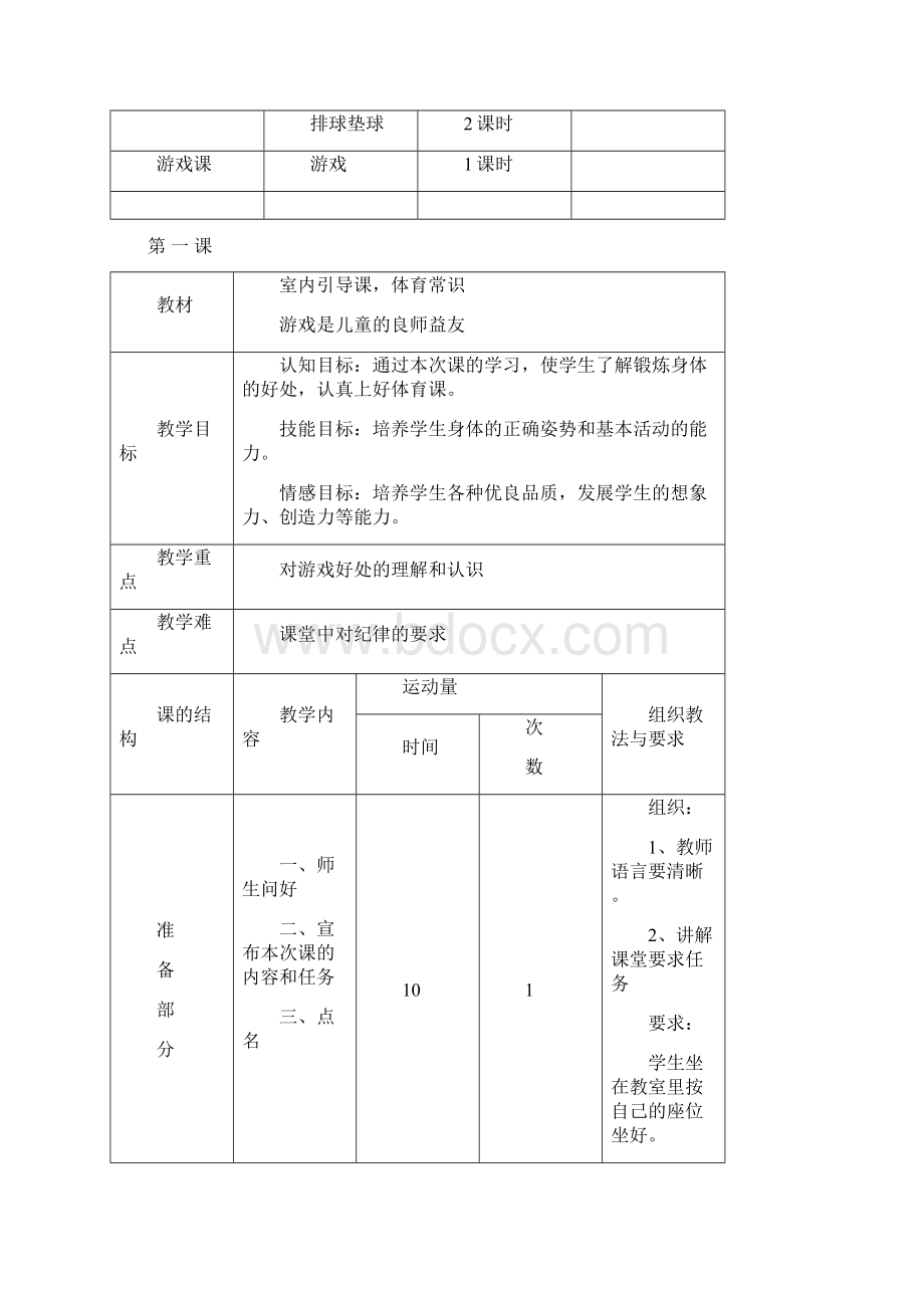 小学三年级下册体育教案Word下载.docx_第2页