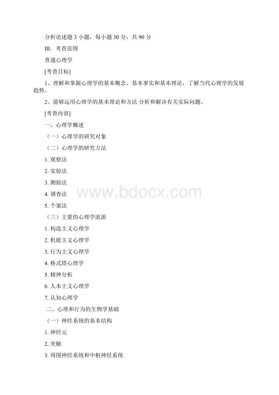 福建师范大学硕士研究生招生考试大纲619 心理学基础综合.docx_第2页