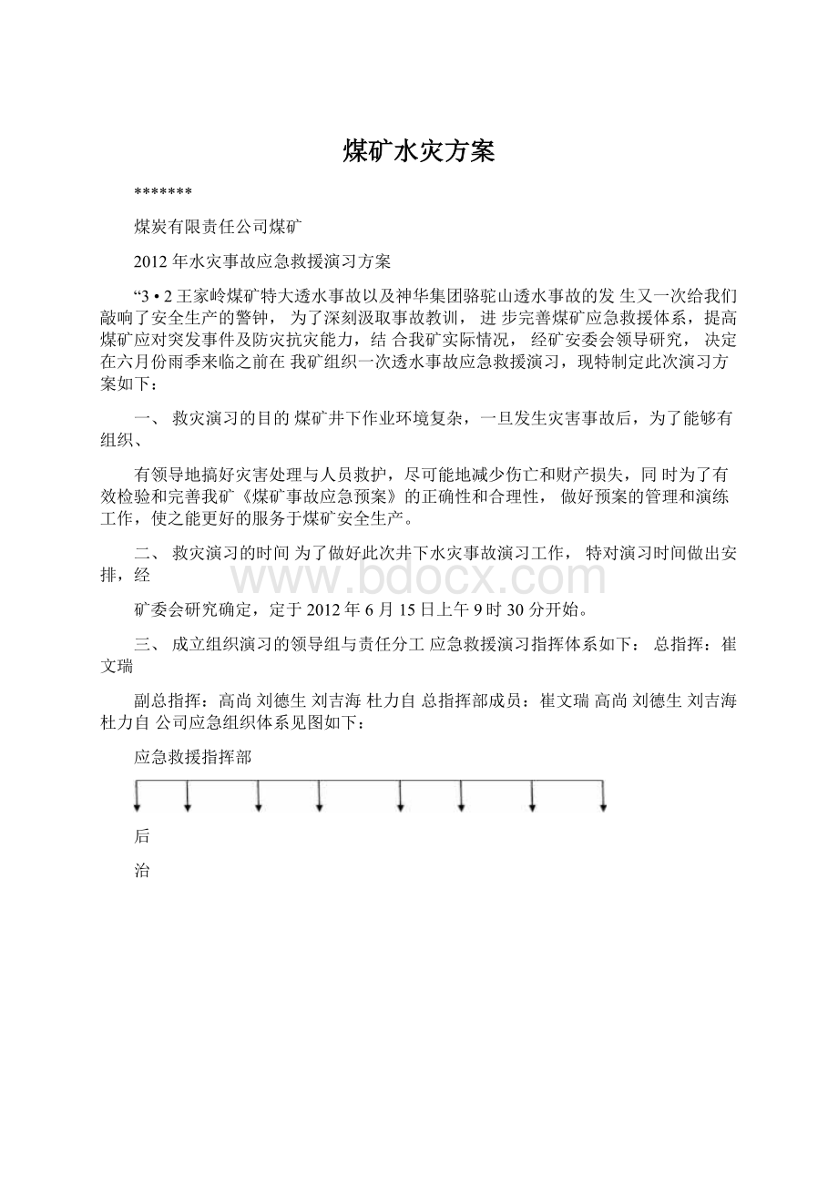 煤矿水灾方案.docx