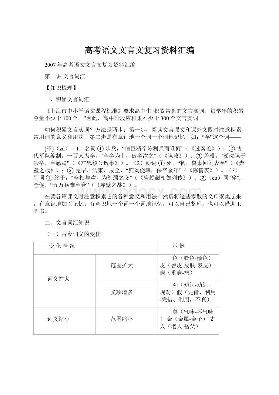 高考语文文言文复习资料汇编Word文件下载.docx