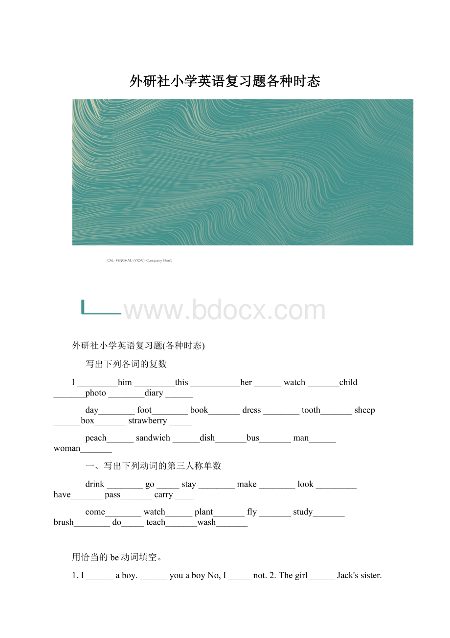 外研社小学英语复习题各种时态.docx_第1页