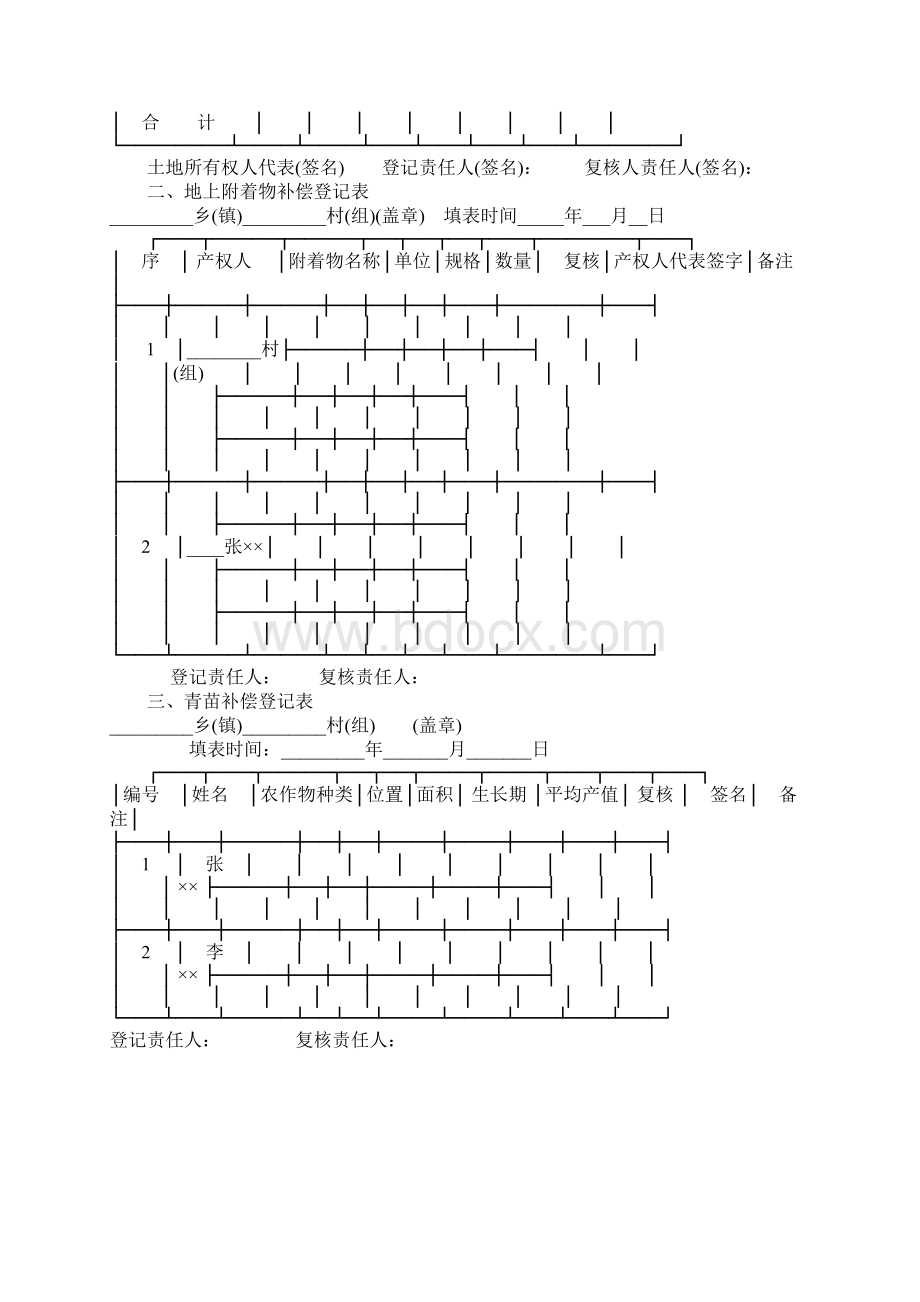 征地补偿登记表格式征地批后实施参考文本.docx_第2页