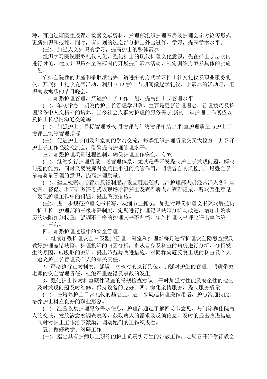 护士工作计划完整版Word文档下载推荐.docx_第2页