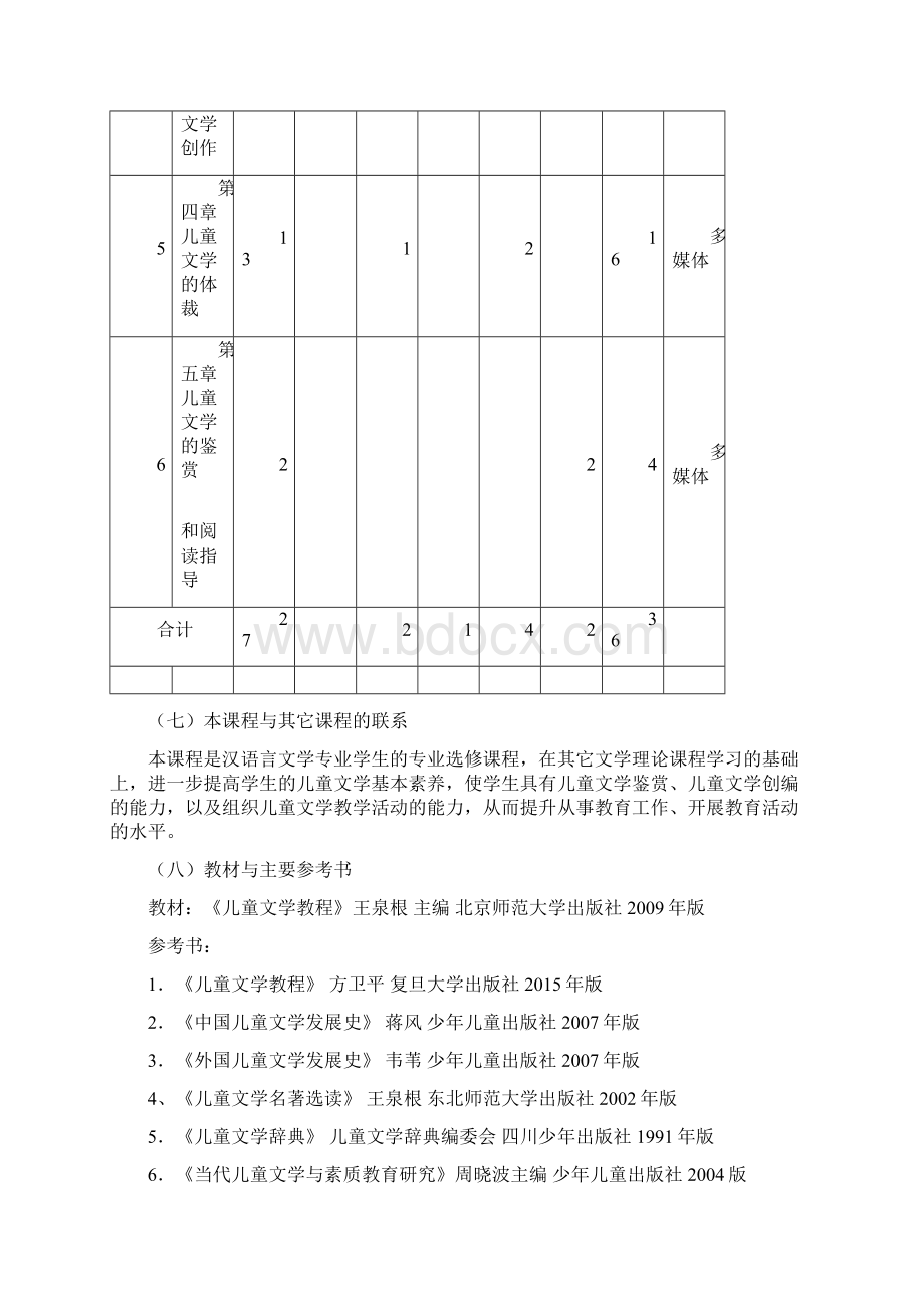 儿童文学课程教学大纲Word文件下载.docx_第3页