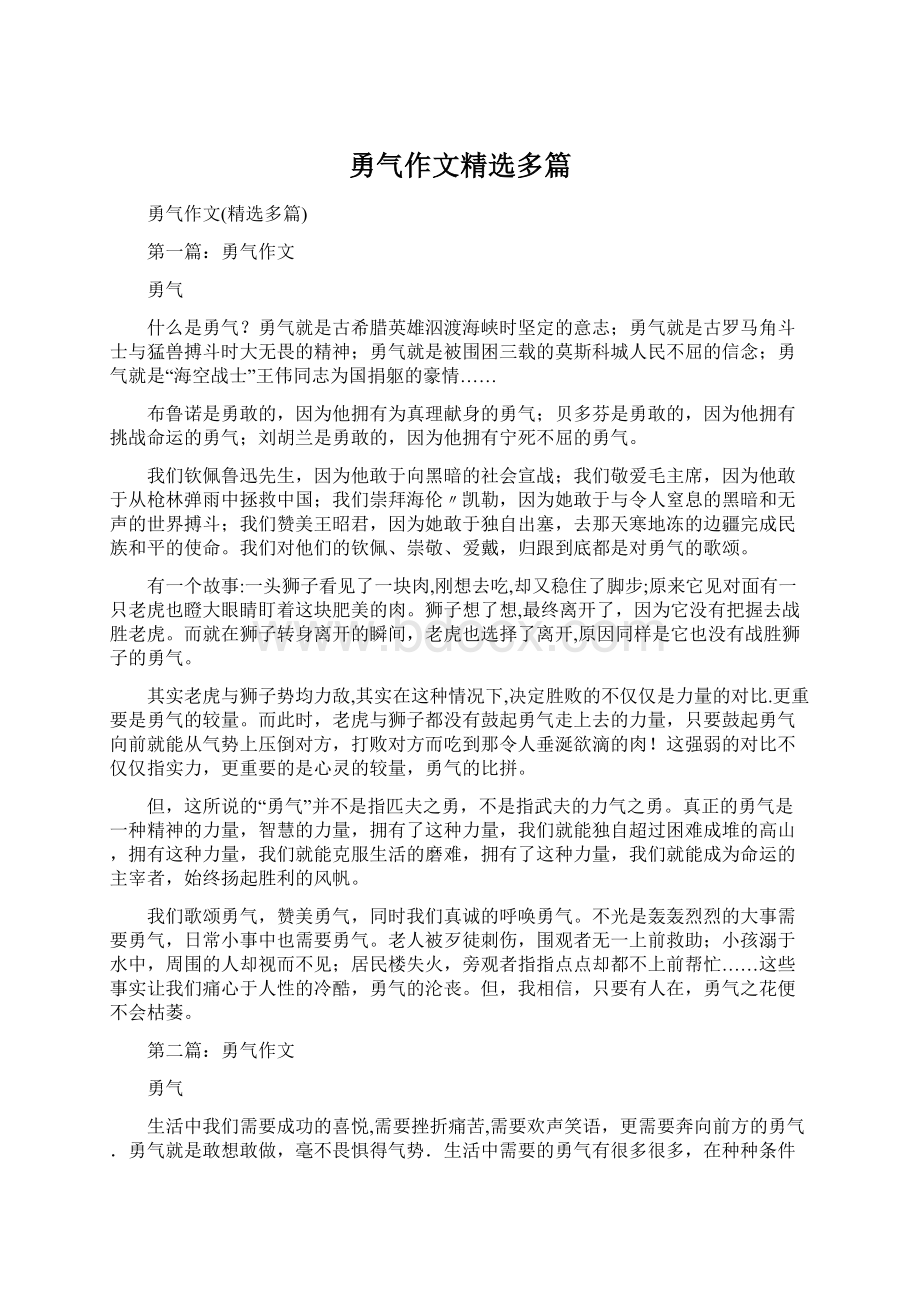 勇气作文精选多篇.docx