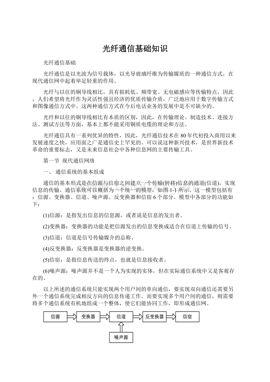 光纤通信基础知识Word格式.docx