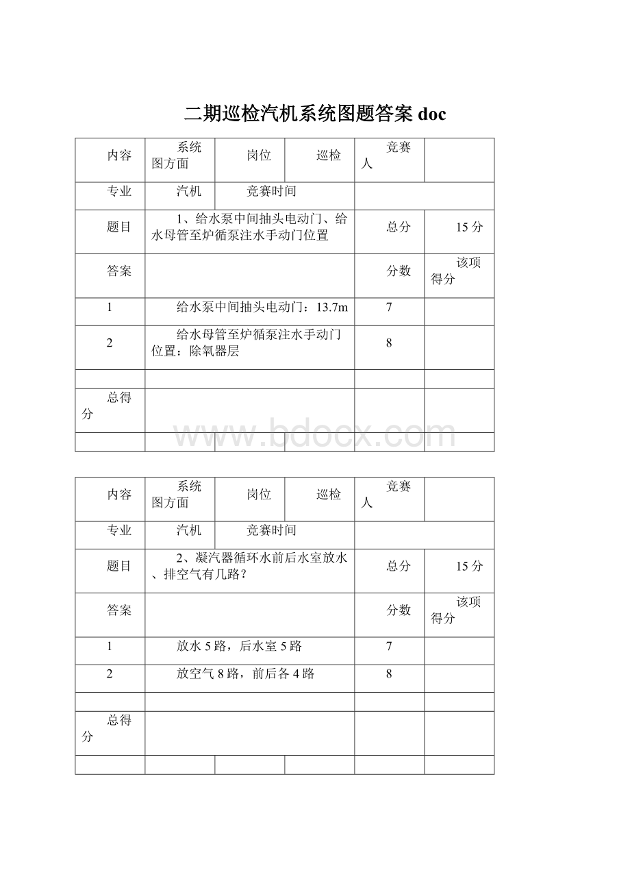 二期巡检汽机系统图题答案doc.docx