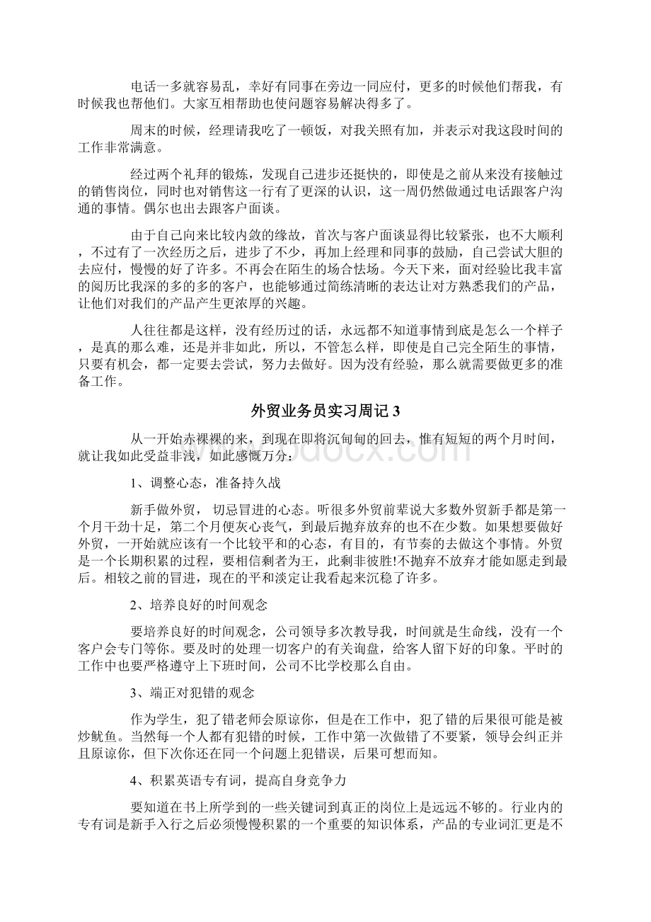 多篇外贸业务员实习周记.docx_第3页