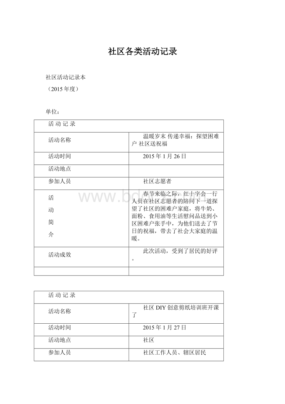 社区各类活动记录.docx_第1页