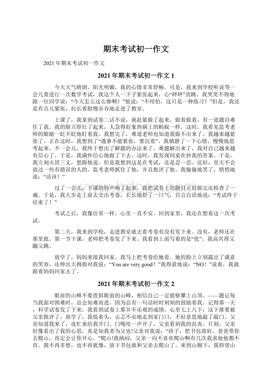 期末考试初一作文Word格式文档下载.docx