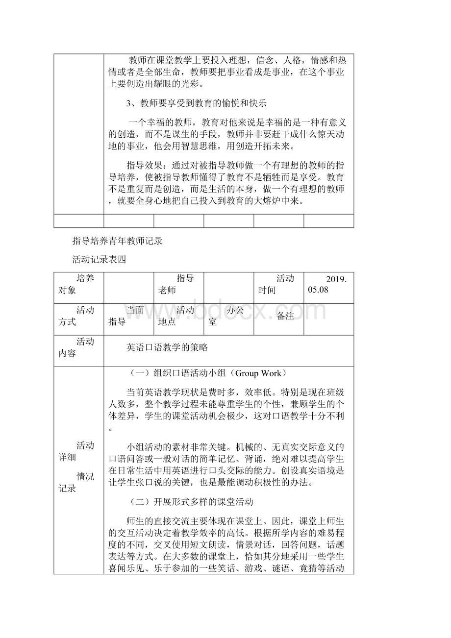 指导培养青年教师记录表Word下载.docx_第3页