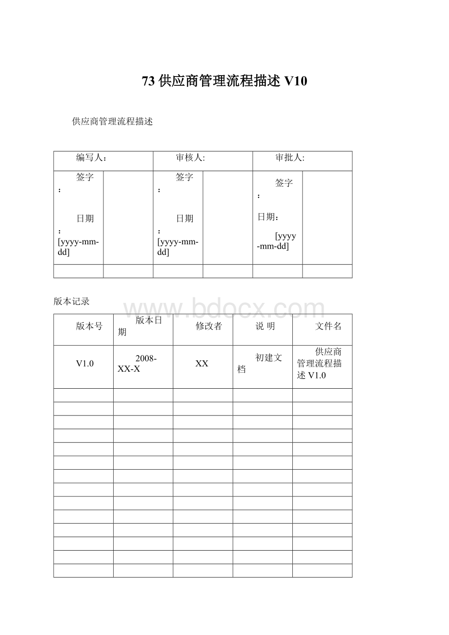 73供应商管理流程描述V10Word下载.docx