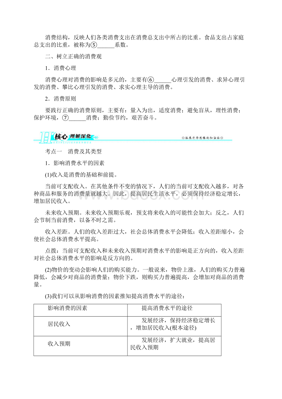 高考第一轮复习政治人教浙江必修1第一单元生活与消费第三课多彩的消费Word文档下载推荐.docx_第2页