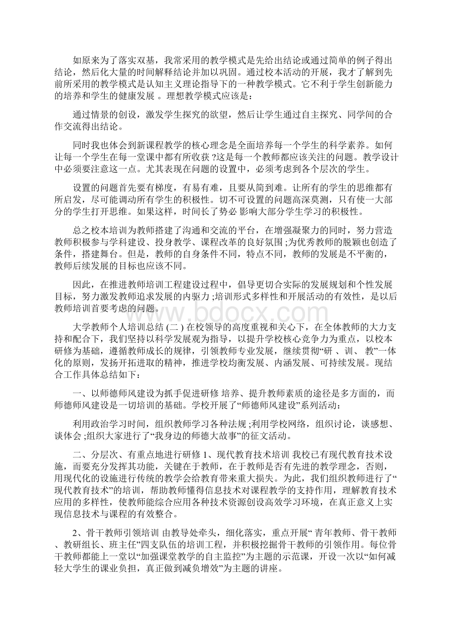 大学教师个人培训总结.docx_第3页