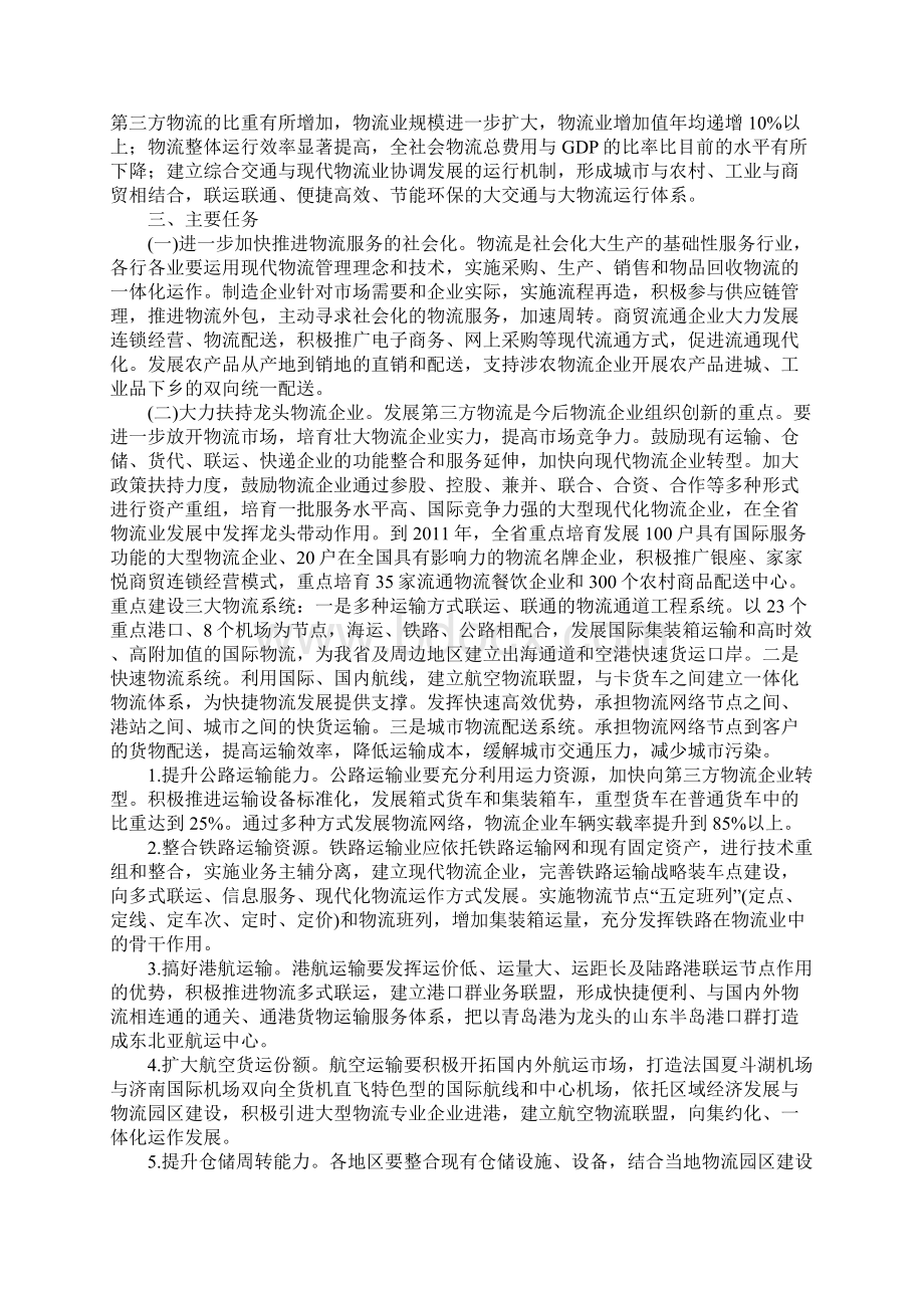 山东省现代物流业振兴发展规划.docx_第3页