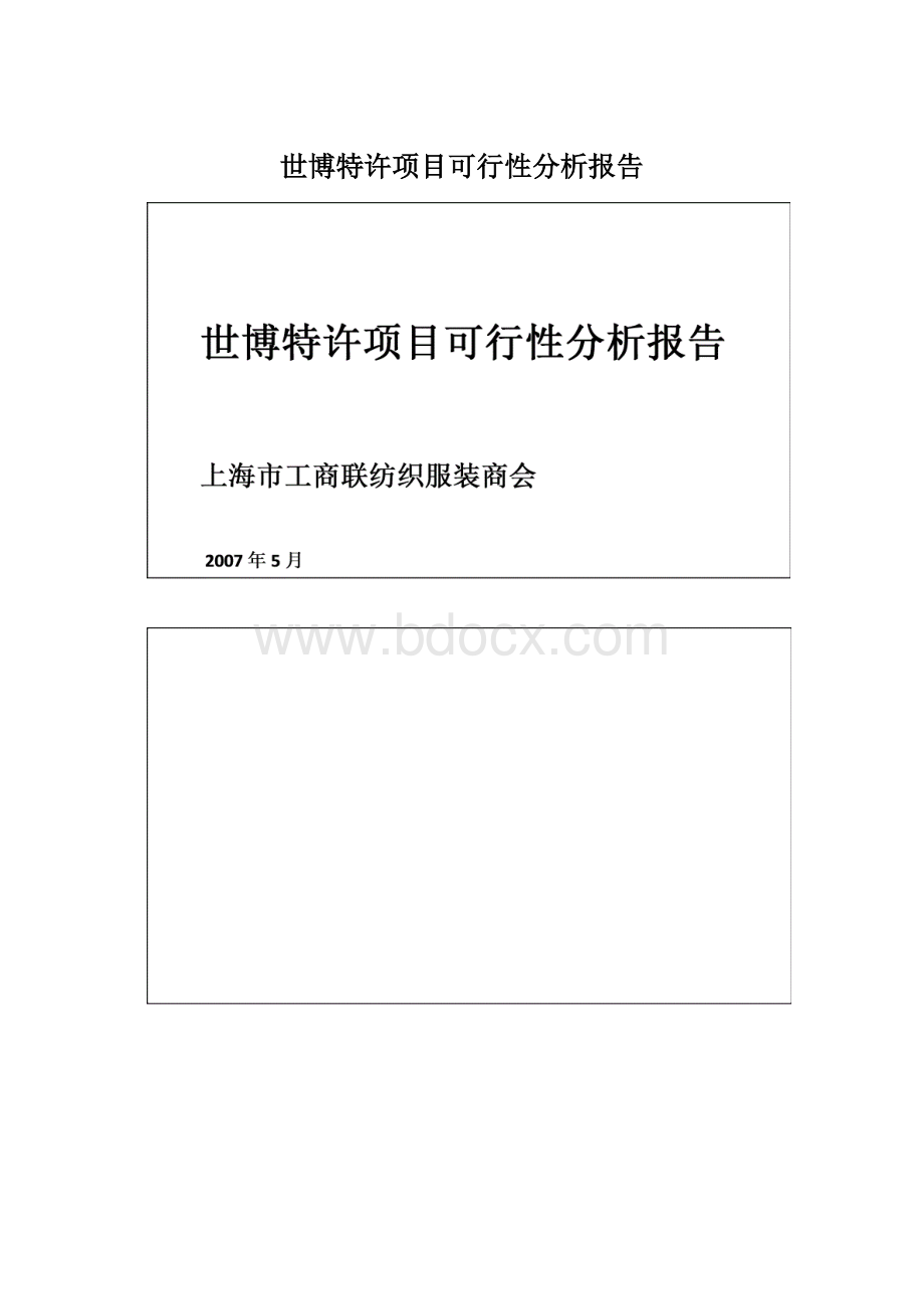 世博特许项目可行性分析报告Word格式文档下载.docx_第1页