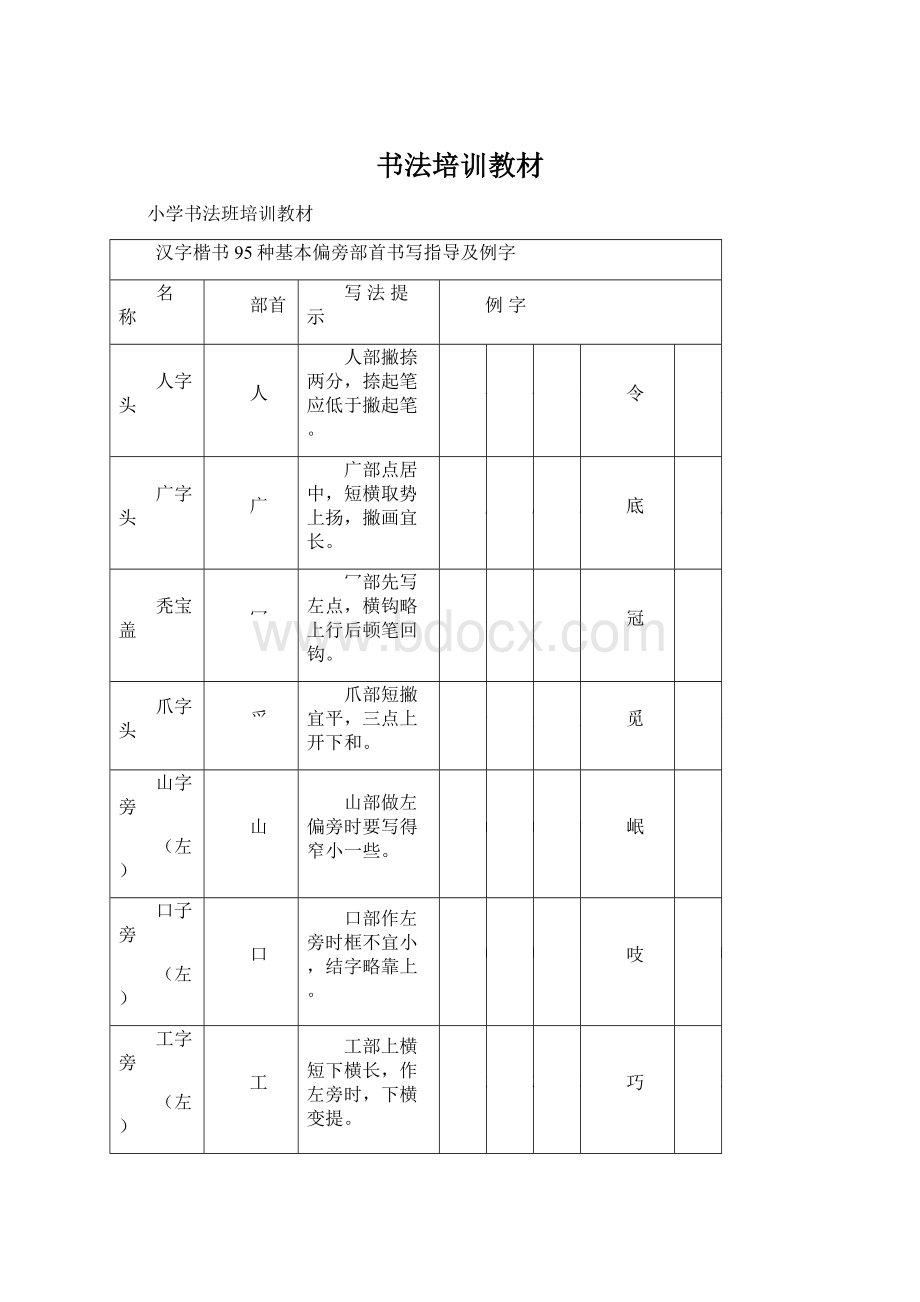 书法培训教材.docx_第1页