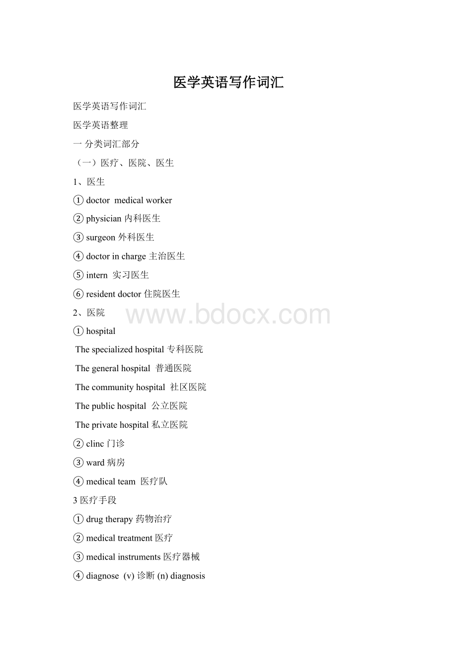 医学英语写作词汇Word格式.docx_第1页