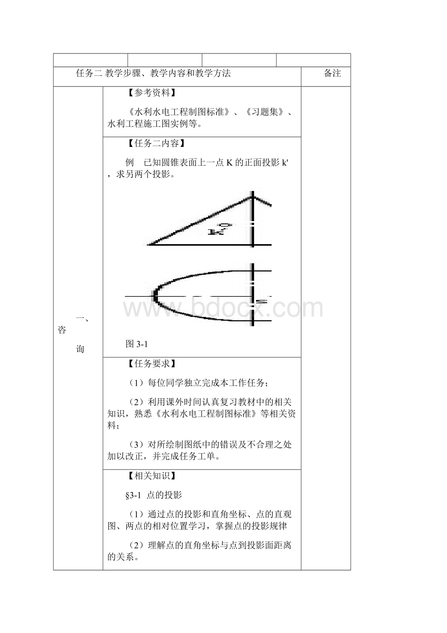 水利工程制图电子教案情境二任务二点直线平面及其相对位置Word格式.docx_第3页