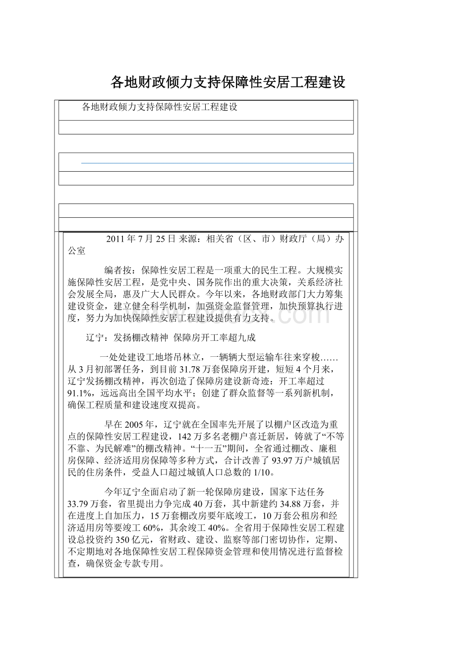 各地财政倾力支持保障性安居工程建设.docx_第1页