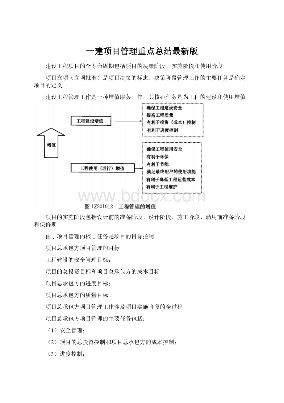 一建项目管理重点总结最新版Word格式文档下载.docx