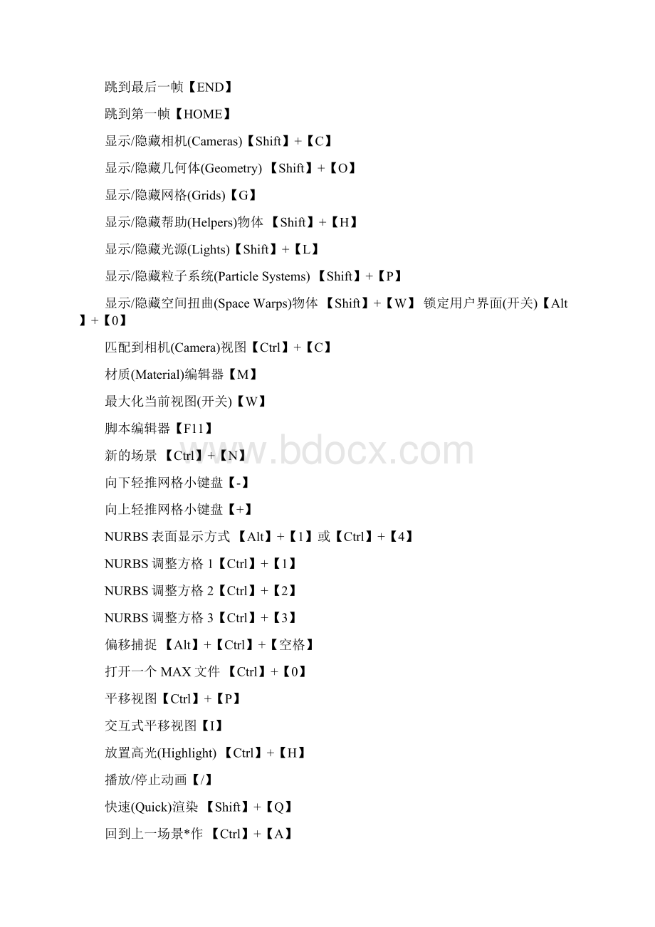 3dmax建模快捷键Word文档格式.docx_第2页