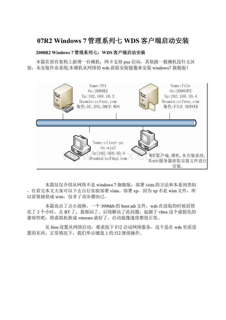 07R2 Windows 7管理系列七WDS客户端启动安装.docx