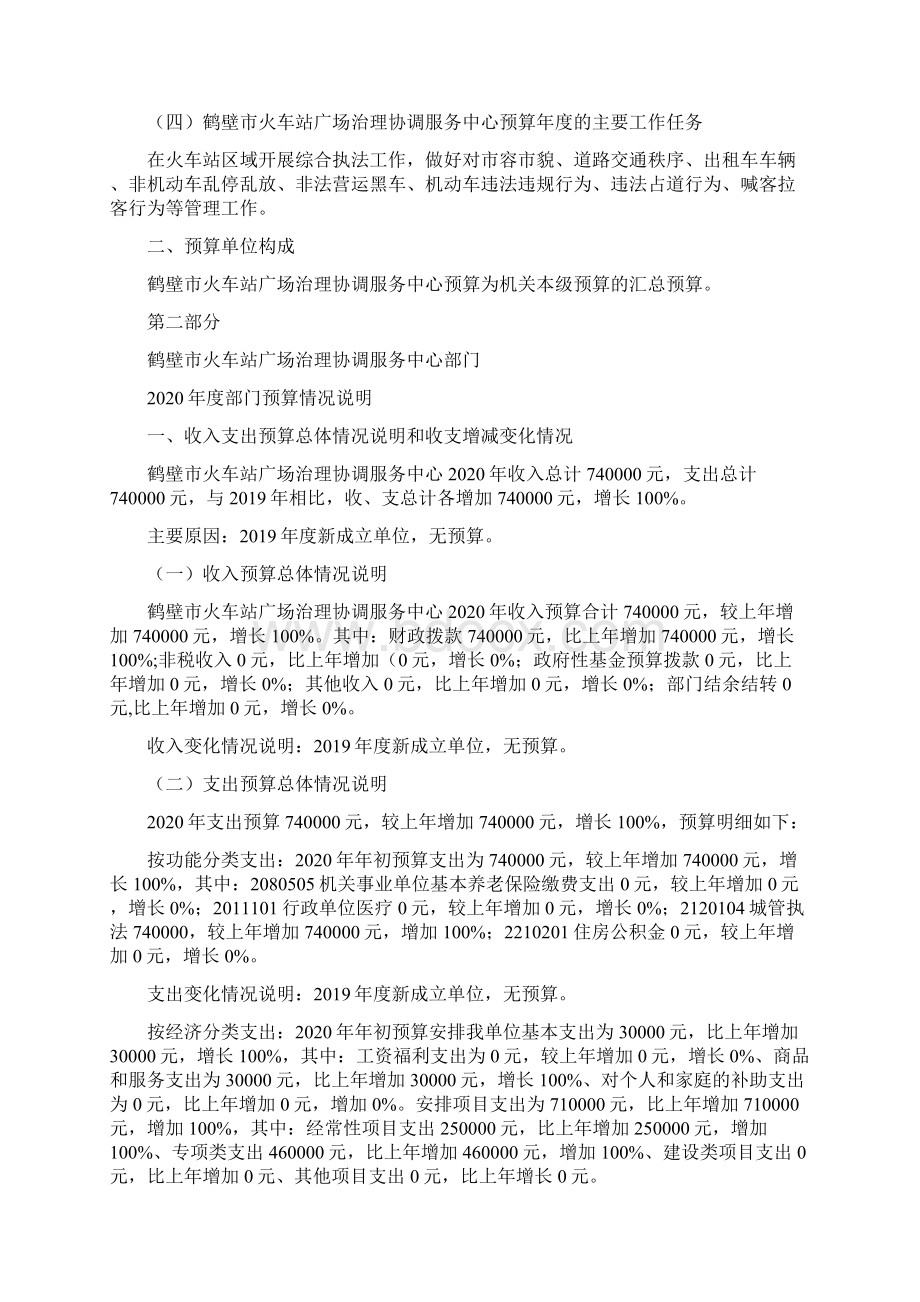 度鹤壁市火车站广场治理协调服务中心部门预算公开Word文档下载推荐.docx_第3页