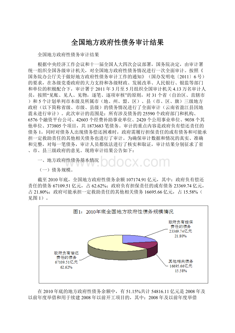 全国地方政府性债务审计结果.docx_第1页