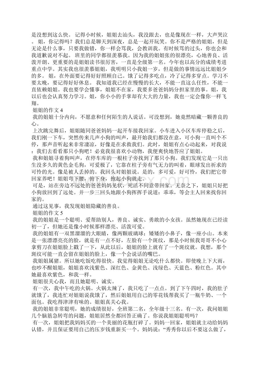 姐姐的作文精选15篇Word文档下载推荐.docx_第2页